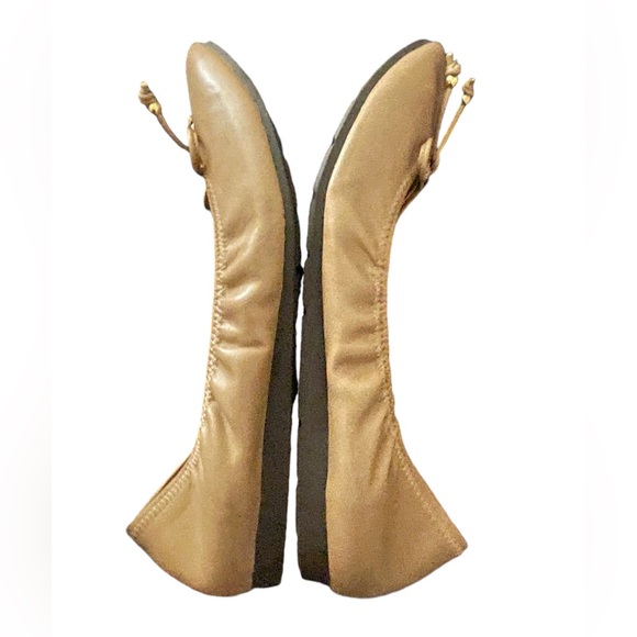 Mootsies Tootsies Ballet Flats sz 7 M Nude Beige Leatherette; Matching Bows - Picture 3 of 6